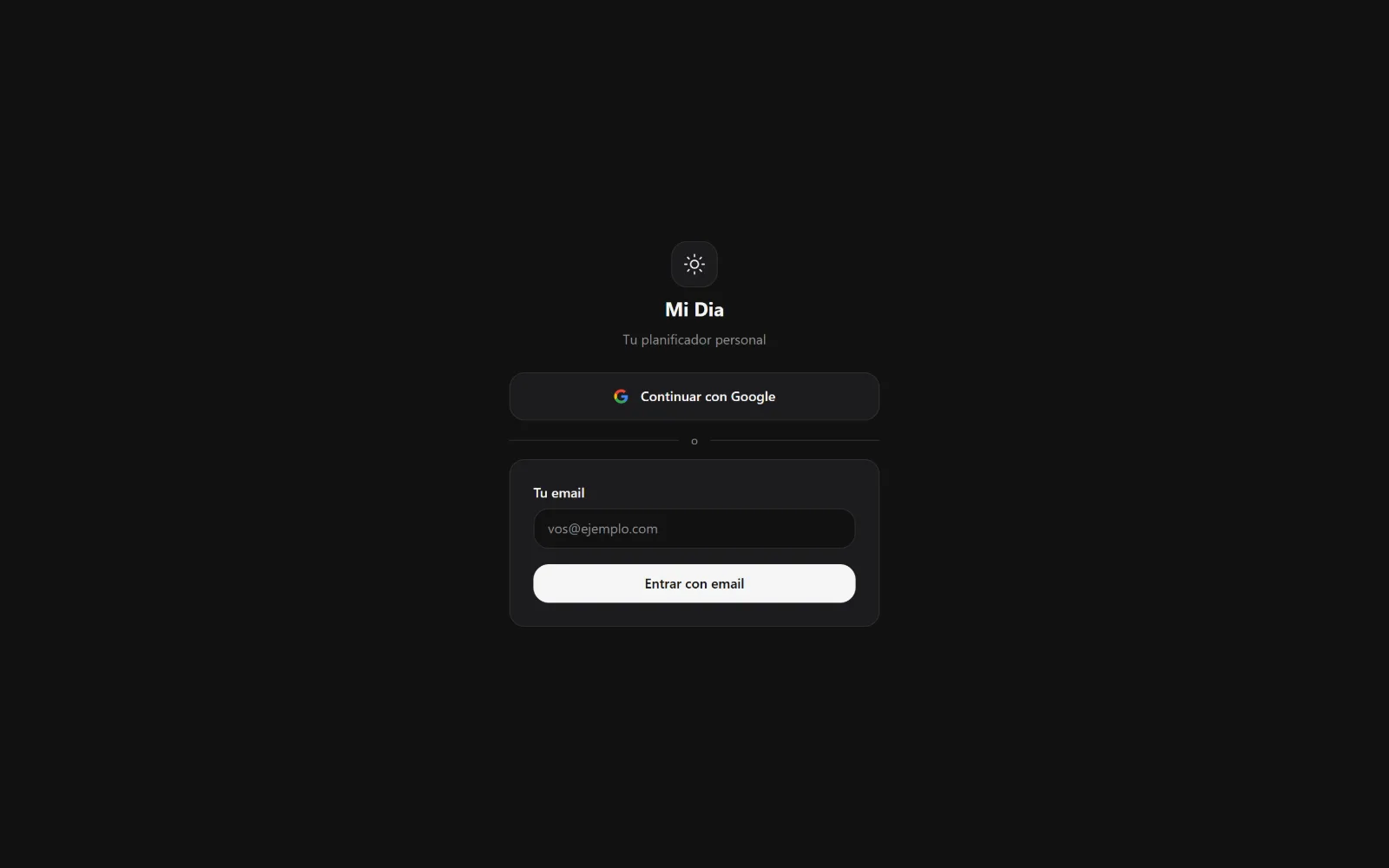 Mi Día abierta en el computador.